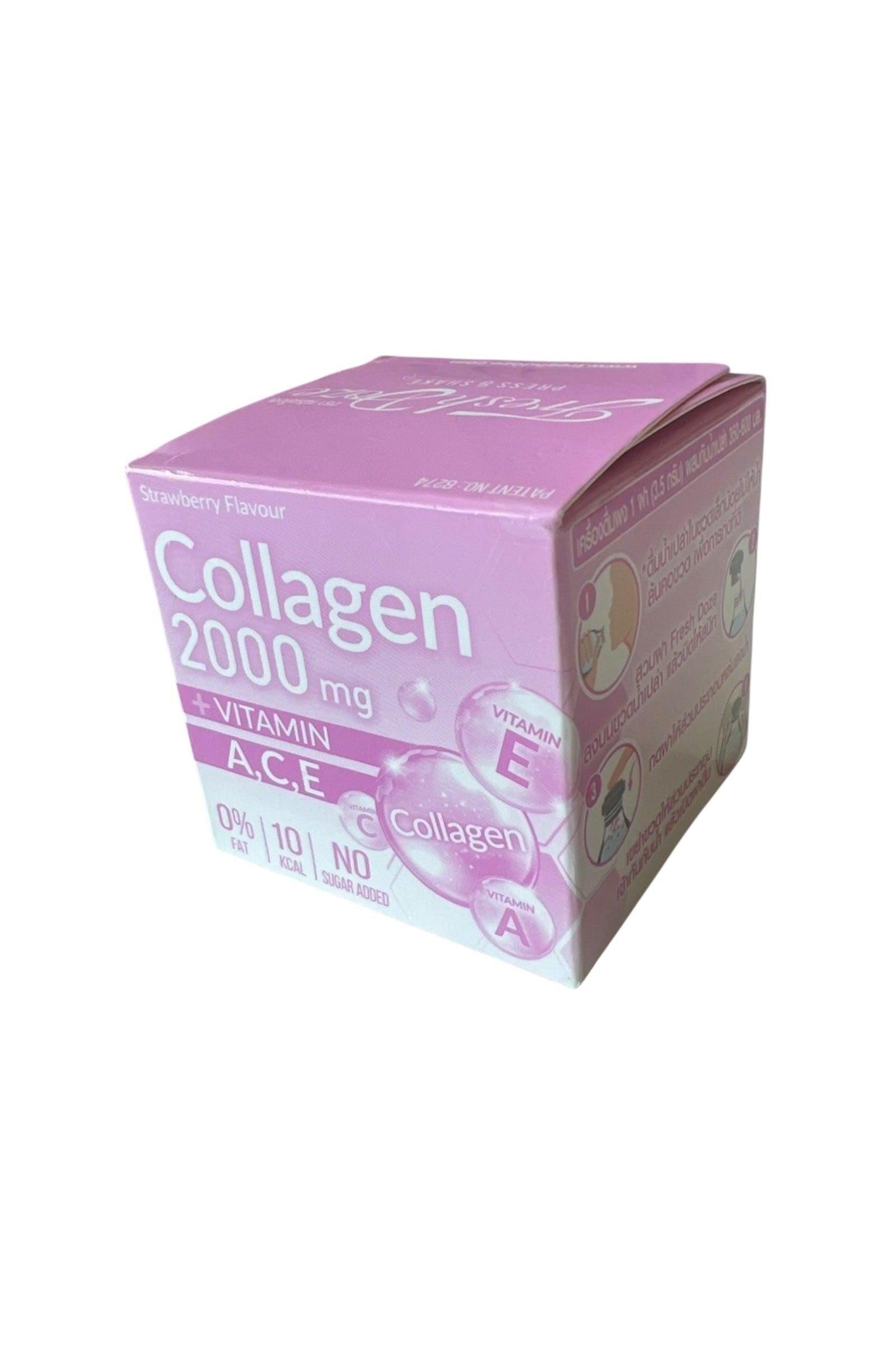 Collagen 2000 mg + Vitamin A, C, E – Erdbeer-Geschmack